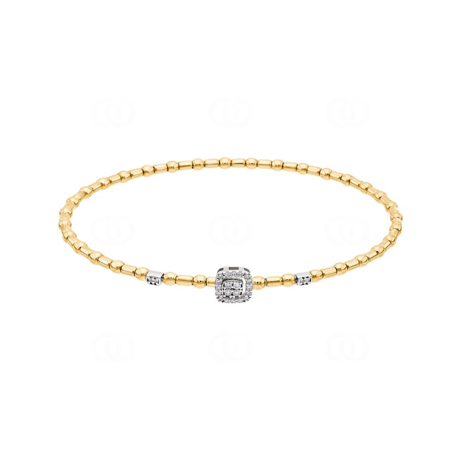 Armreif 750/18 K Gelb-/ Weissgold mit Diamanten 0.12 ct H/si - AR-1560094-GG