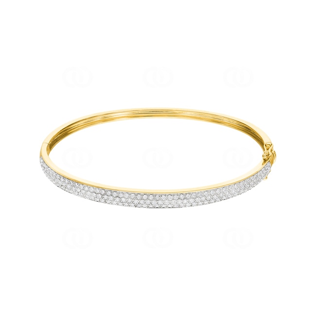 Bracelet jonc or jaune 750/18 ct avec diamants 0.69 ct H/si - AR-20106-GG