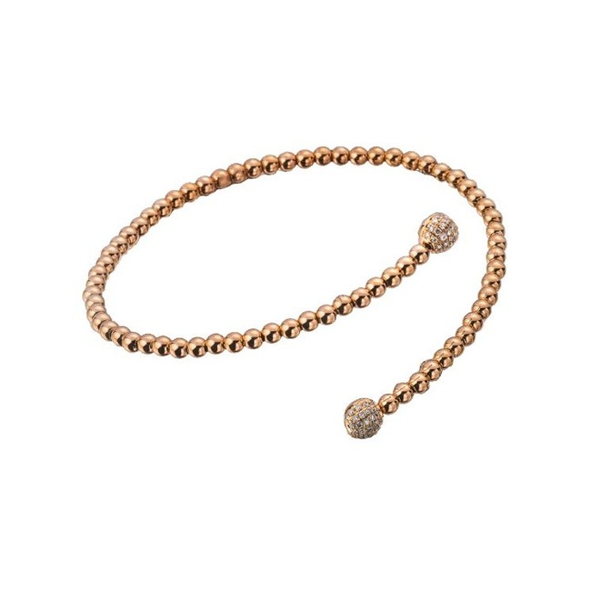 Armreif 750/18 K Rotgold mit Diamanten 0.28ct H/si - BBR3025