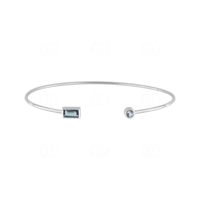 Bracelet jonc or gris 750/18 ct avec topazes bleues London & Sky Blue - J60006.T1