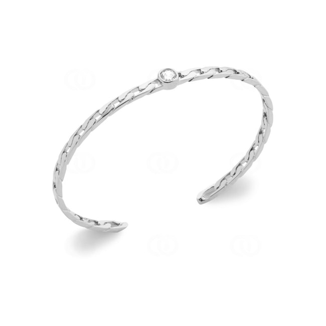 Bangle 925 Silver rhodium-plated with Cubic Zirconia 55 x 41mm - AR-87341558-925