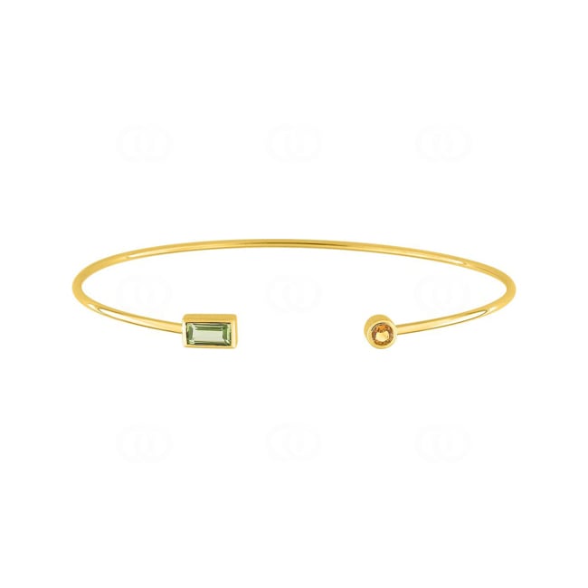 Bangle open 750/18 K Yellow Gold with Peridot & Citrine - J60006.B0