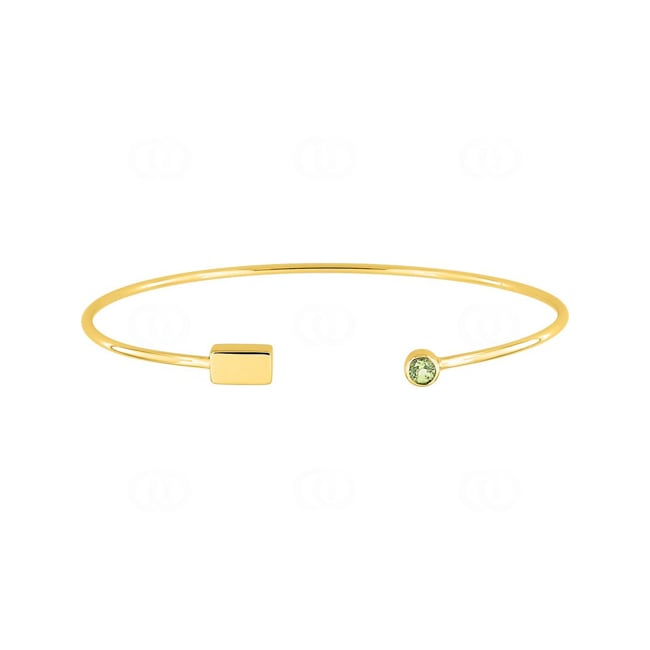 Armreif offen 750/18 K Gelbgold mit Peridot rund - J60012.P0