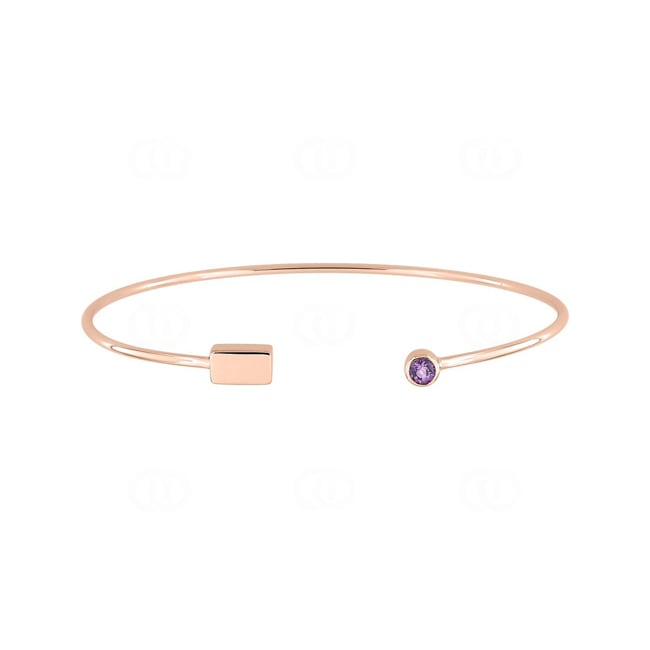 Armreif offen 750/18 K Roségold mit Amethyst rund - J60012.A4