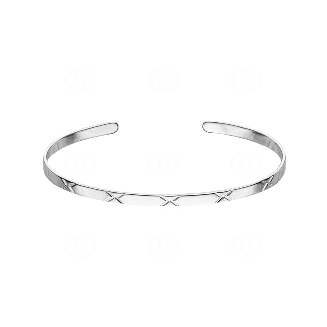 Bracelet Jonc ouvert Argent 925 rhodié 58 x 48mm - 333313