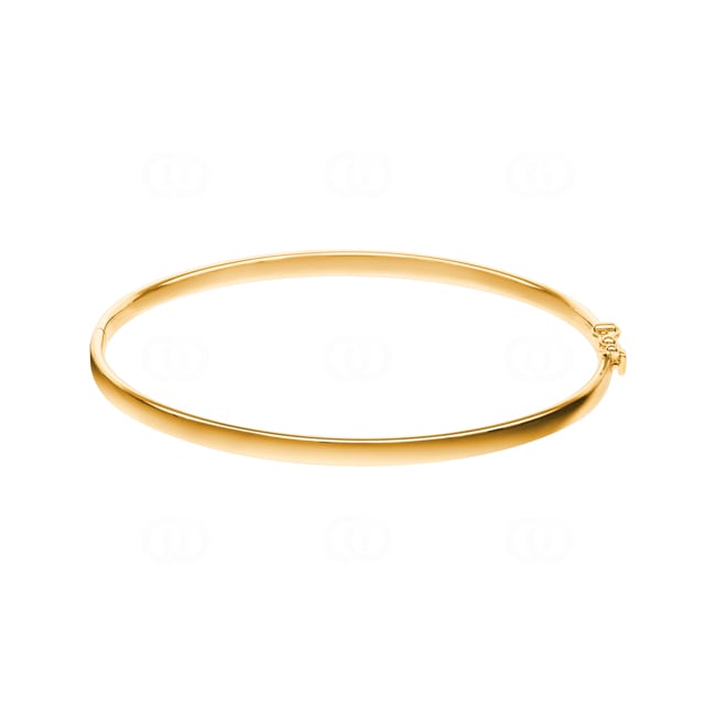 Bracelet Jonc ouvrant ovale or jaune 750/18 ct 3mm - 52x62mm - 374.3PM