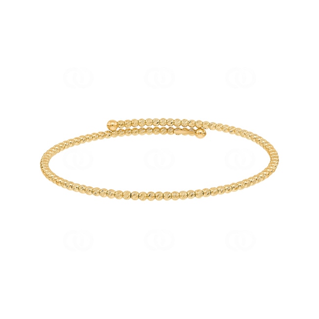 Armreif oval 750/18 K Gelbgold mit diamantierten Kugeln - AR-0322549-GG
