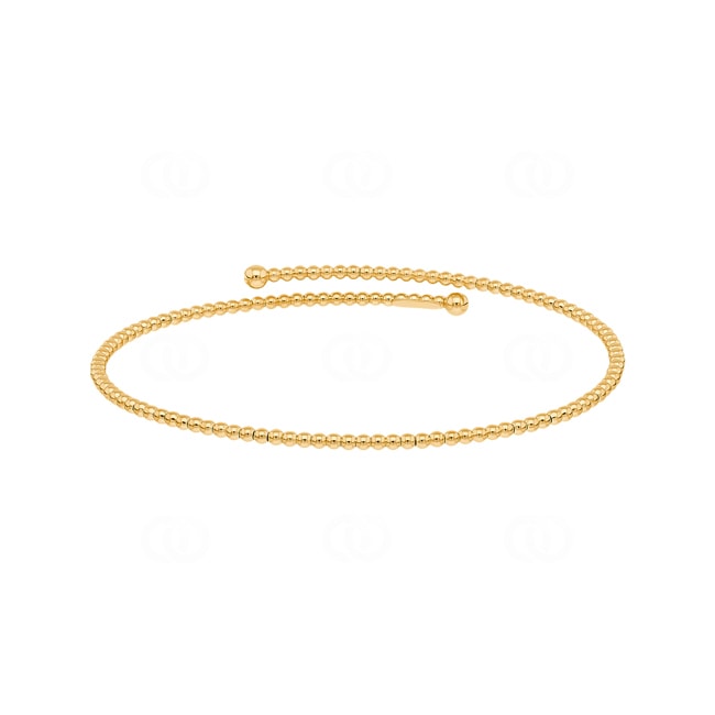 Armreif oval 750/18 K Gelbgold mit polierten Kugeln - AR-0018549-GG
