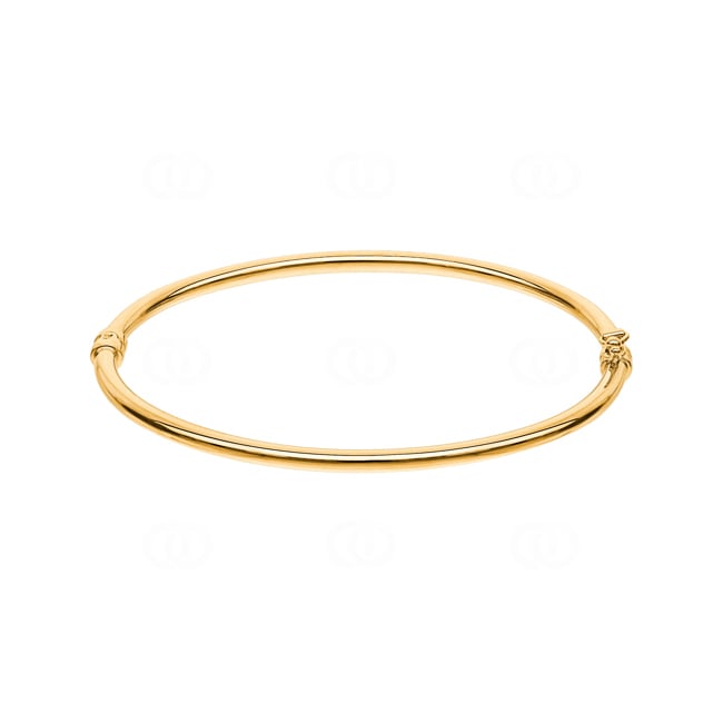 Oval Bangle 750/18 K Yellow Gold polished 3mm - 50x60mm - 397.3