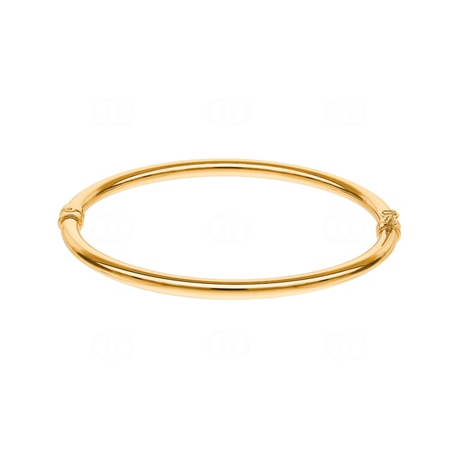 Oval Bangle 750/18 K Yellow Gold polished 4mm - 50x60mm - 382.4