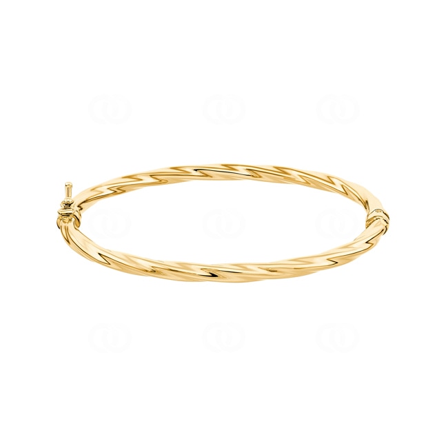 Oval Bangle 750/18 K Yellow Gold twisted 4mm - 50x60mm - 399.4