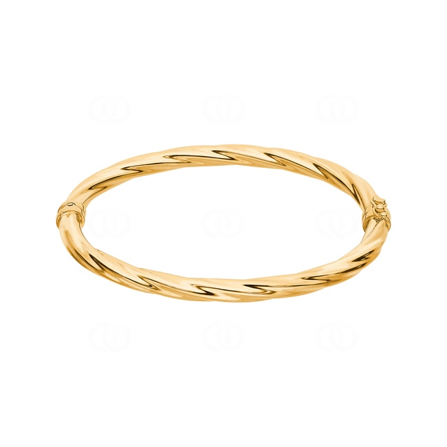 Oval Bangle 750/18 K Yellow Gold twisted 5mm - 50x60mm - 399.5