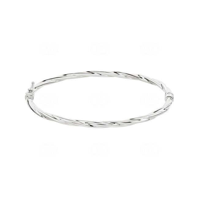 Armreif oval 750/18 K Weissgold verdreht 3mm - 50x60mm Armreif oval 750/18 K Weissgold verdreht 3mm - 50x60mm - 399.3G