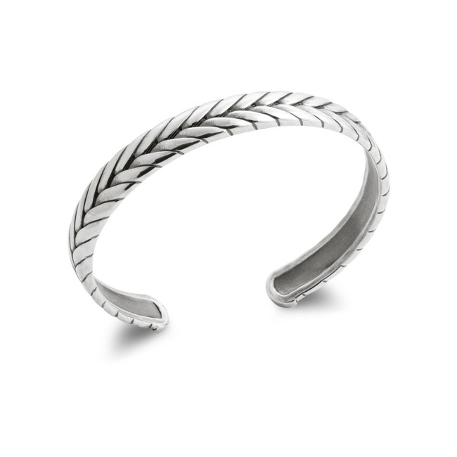 Armreif Quantum 925 Silber mit Flechtmuster Ø 62mm - AR-821823-925