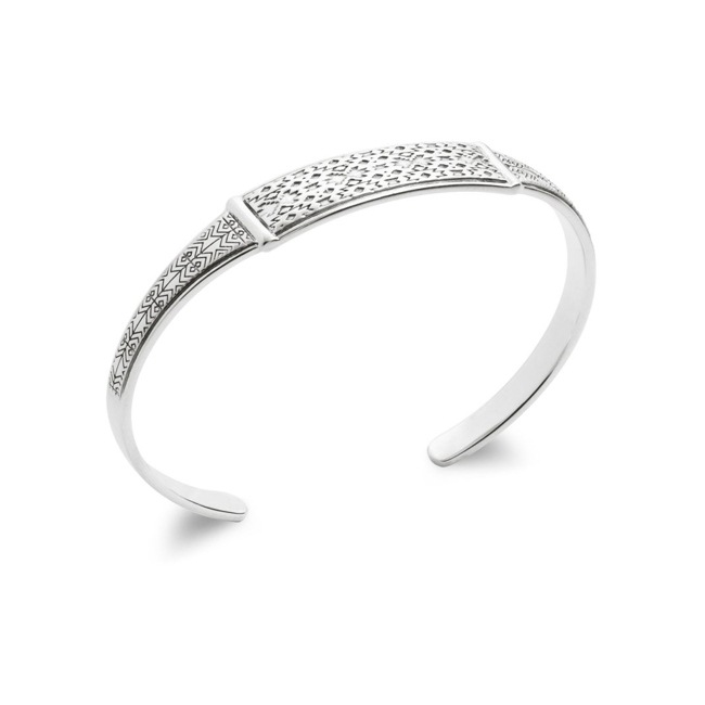 Bracelet Jonc Quantum Argent 925 avec motifes Ø 62mm - AR-821822-925