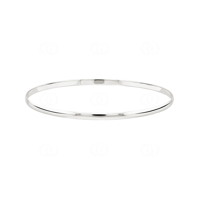 Round Bangle Solid 750/18 K White Gold domed - 361.3GR
