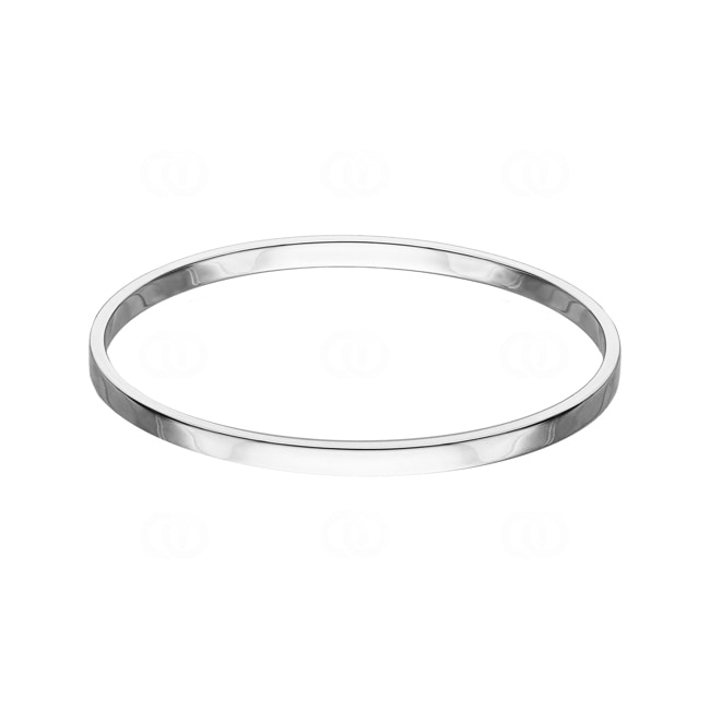 Round Bangle 925 Silver rhodium-plated 4 x 2mm - 303167