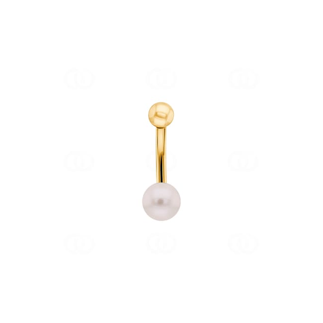Navel Piercing 750/18 K Yellow Gold with Freshwater Pearl - 767011PG