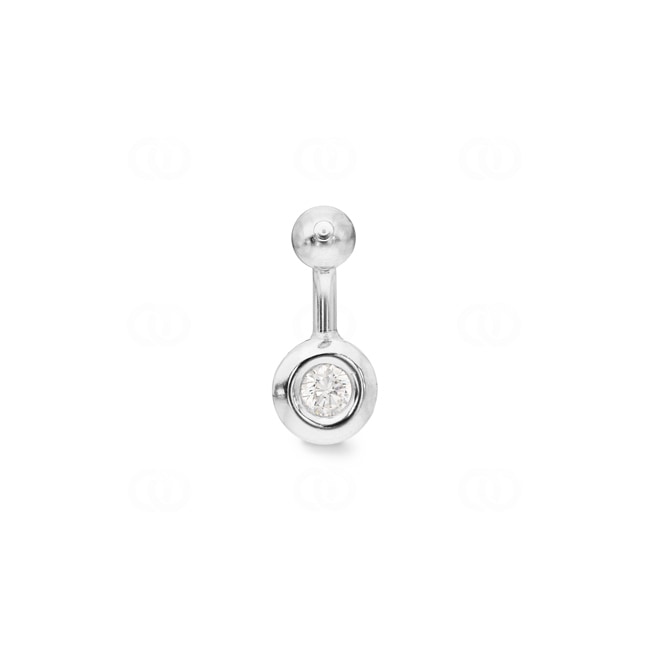 Piercing de nombril Argent 925 rhodié avec zircone ronde - 308030.1