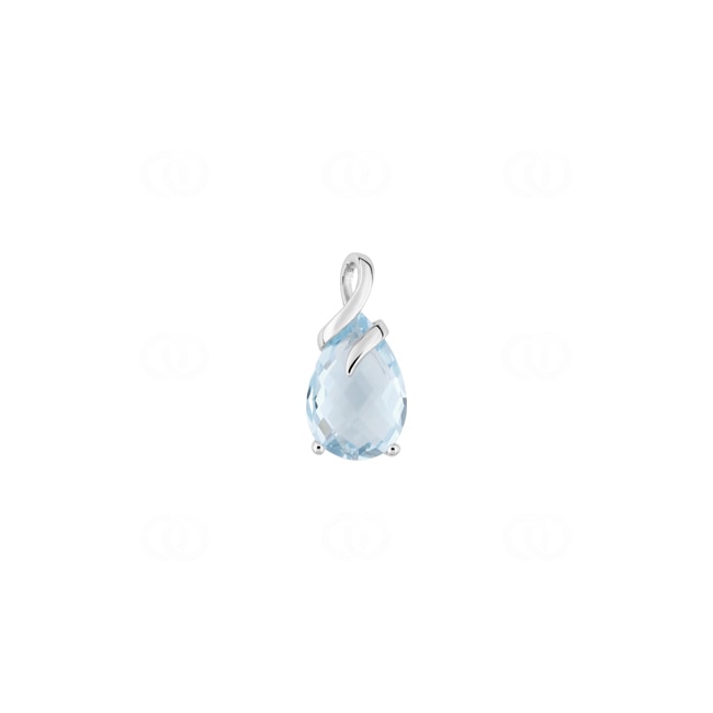 Pendentif topaze bleue or gris 375/9 ct - 19FN06GT