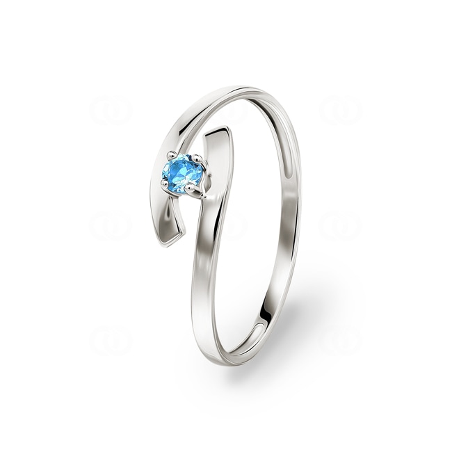 Bague topaze bleue or gris 375/9 ct - 09FA501GT