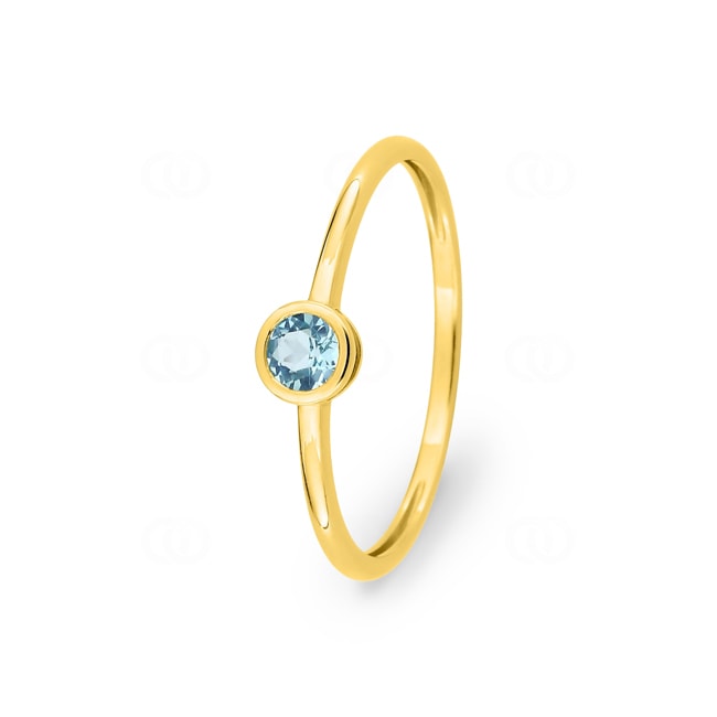Blautopas Solitärring 375/9 K Gelbgold - 197449.T0