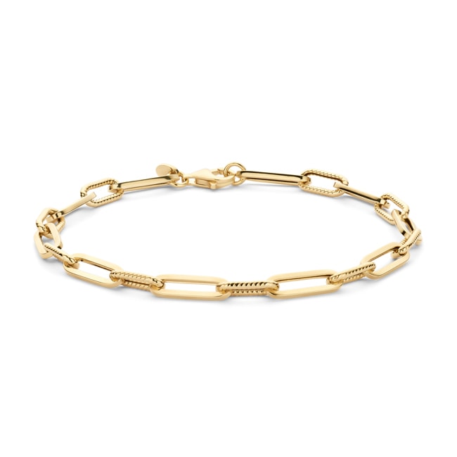 Blush 14ct Gold Textured Link Chain Bracelet - 2229YGO