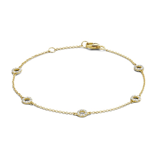 Blush Bracelet avec zircones en forme de cercles or 14 carats - 2200YZI