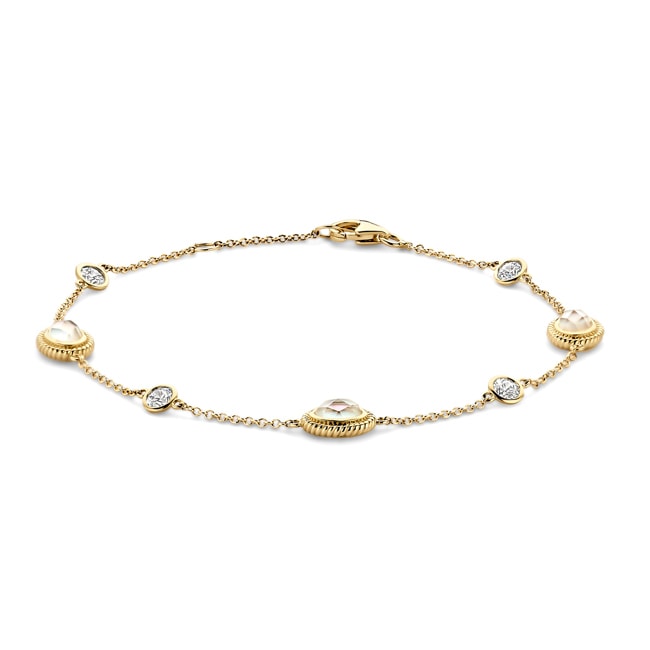 Blush 14ct Gold Mother of Pearl and Zirconia Bracelet - 2252YMQ