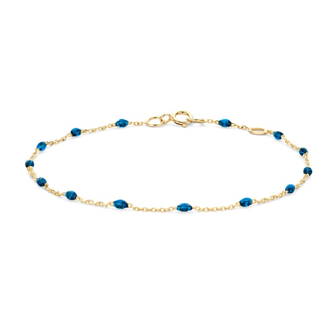 Blush 14ct Gold Blue Resin Stone Bracelet - 2226YRB