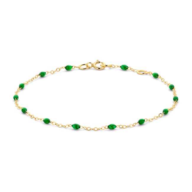 Blush 14ct Gold Green Resin Stone Bracelet - 2264YRG