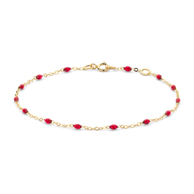 Blush 14ct Gold Red Resin Stone Bracelet - 2264YRR