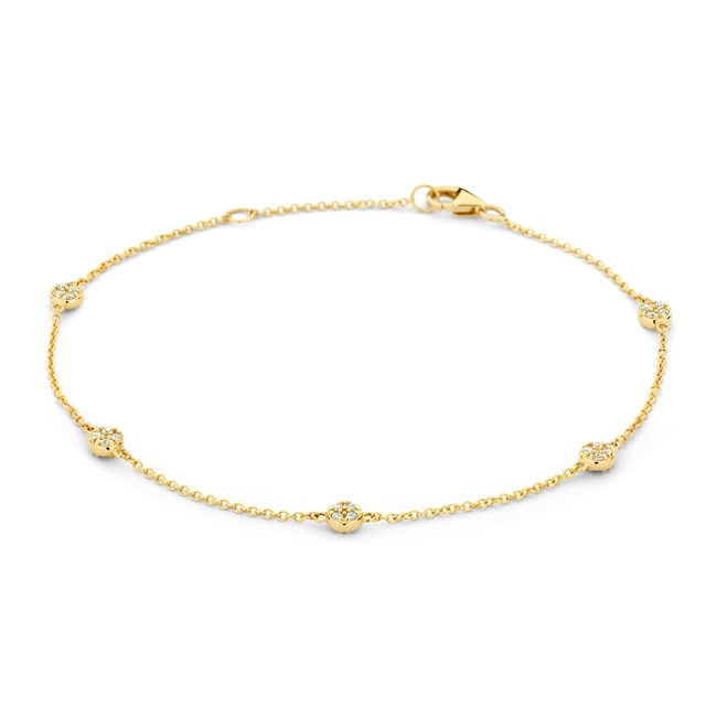 Blush Bracelet avec motifs cercles sertis de zircones or 14 carats - 2213YZI