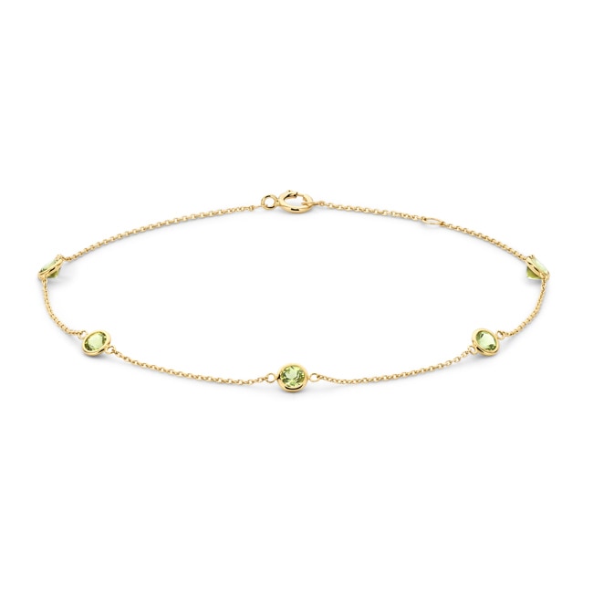 Blush 14ct Gold Peridot Charm Bracelet - 2266YGP