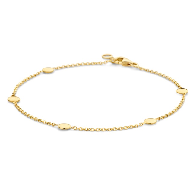 Blush 14ct Gold Disc Charm Bracelet - 2222YGO