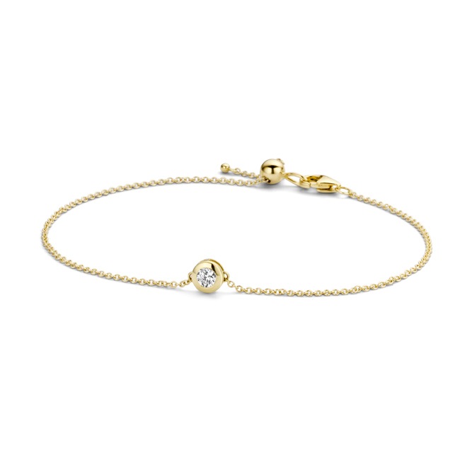 Blush 14ct Gold Bezel-Set Zirconia Solitaire Bracelet - 2167YZI