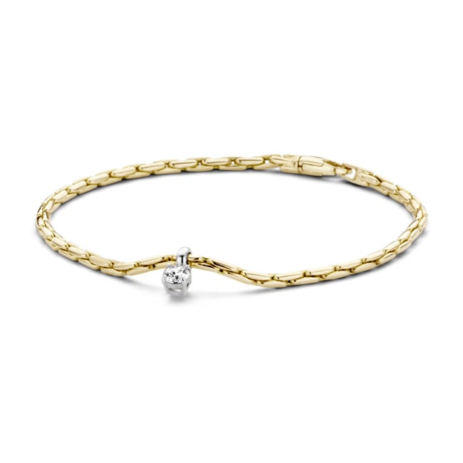 Blush Bracelet chaîne fantaisie avec pendentif zircone en or 14 carats - 2156BZI