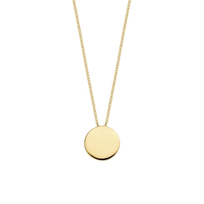 Blush 14ct Gold Flat Disc Pendant Necklace - 3088YGO