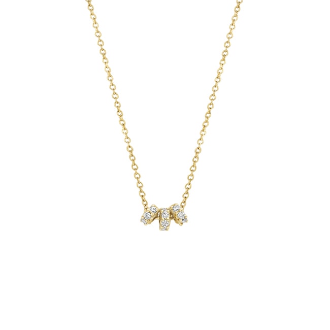 Blush 14ct Gold Three Ring Zirconia Pendant Necklace - 3136YZI