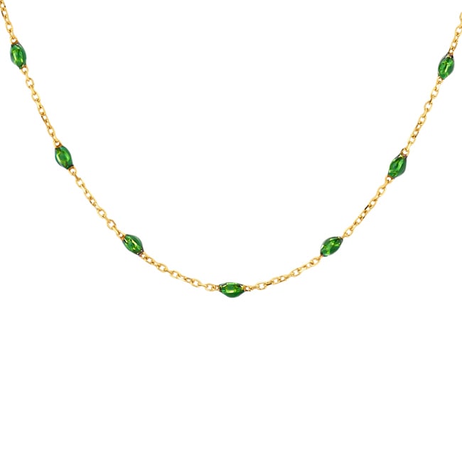Blush Collier 14k Gelbgold mit Kunstharz Grün - 3162YRG