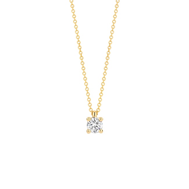 Blush 14ct Gold Lab Diamond 0.20ct Solitaire Pendant Necklace - LG3001Y