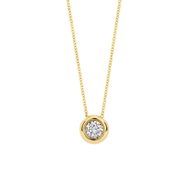 Blush 14ct Gold 0.25ct Lab Diamond Bezel Set Pendant Necklace - LG3007Y