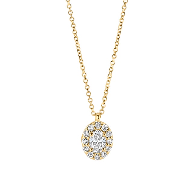 Blush 14ct Gold 0.32ct Lab Grown Diamond Oval Pendant Necklace - LG3019Y