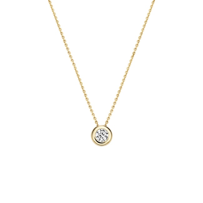Blush 14ct Gold Solitaire Zirconia Stone Pendant Necklace 4.8mm - 3052YZI