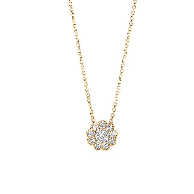 Blush 14ct Gold Flower Zirconia Pendant Necklace - 3196YZI