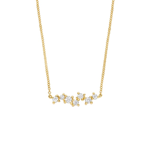 Blush 14ct Gold Zirconia Pavé Necklace - 3191YZI