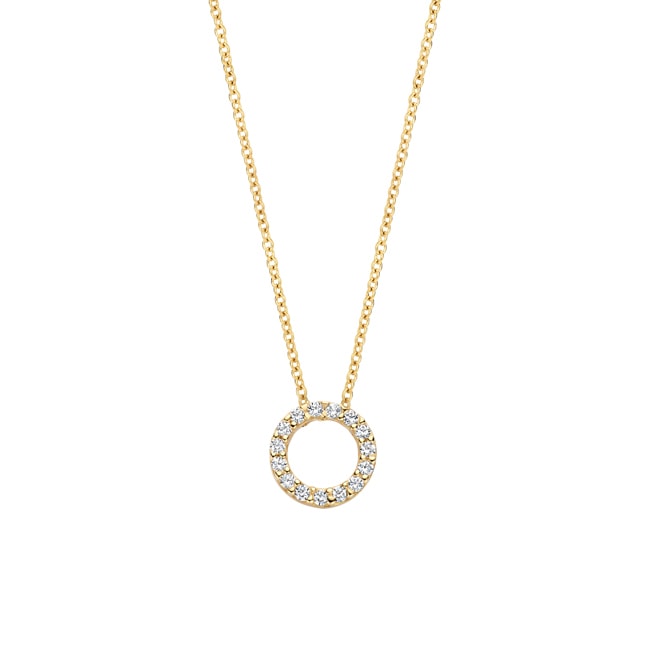 Blush 14ct Gold Open Circle Zirconia Pendant Necklace - 3065YZI