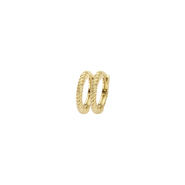 Blush 14ct Gold Twisted Rope Huggie Earrings - 7265YGO