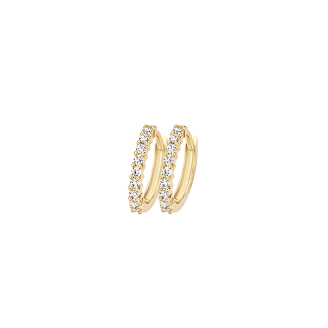 Blush 14ct Gold Pavé Zirconia Hoop Earrings - 7166YZI