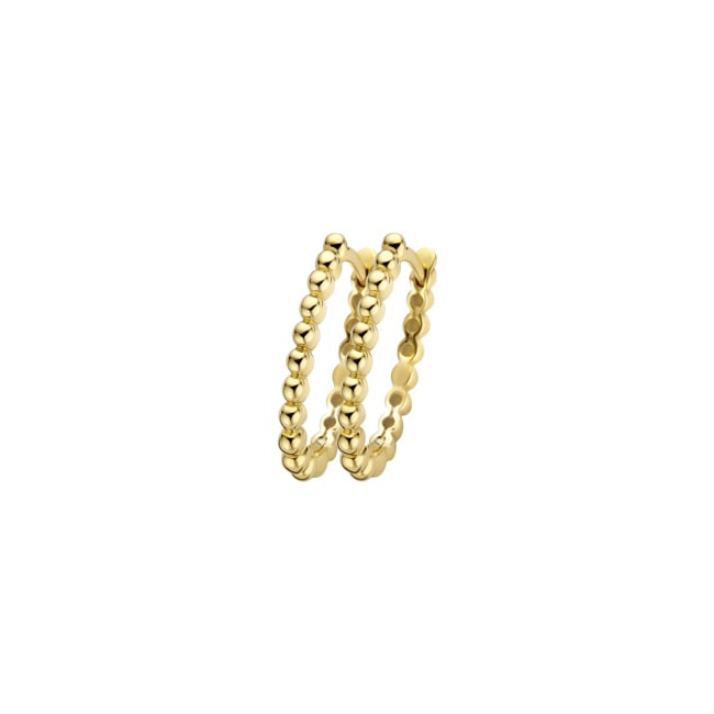Blush 14ct Gold Beaded Oval Hoop Earrings - 7272YGO